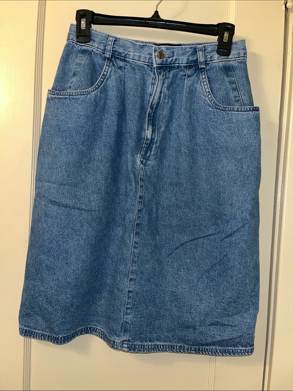 Ruff Hewn Light Blue Denim A-Line Skirt